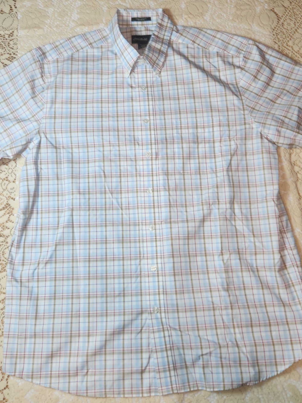 Eddie Bauer Men's Short Sleeve Button Down Relaxed Fit Shirt Size Tall X-Large